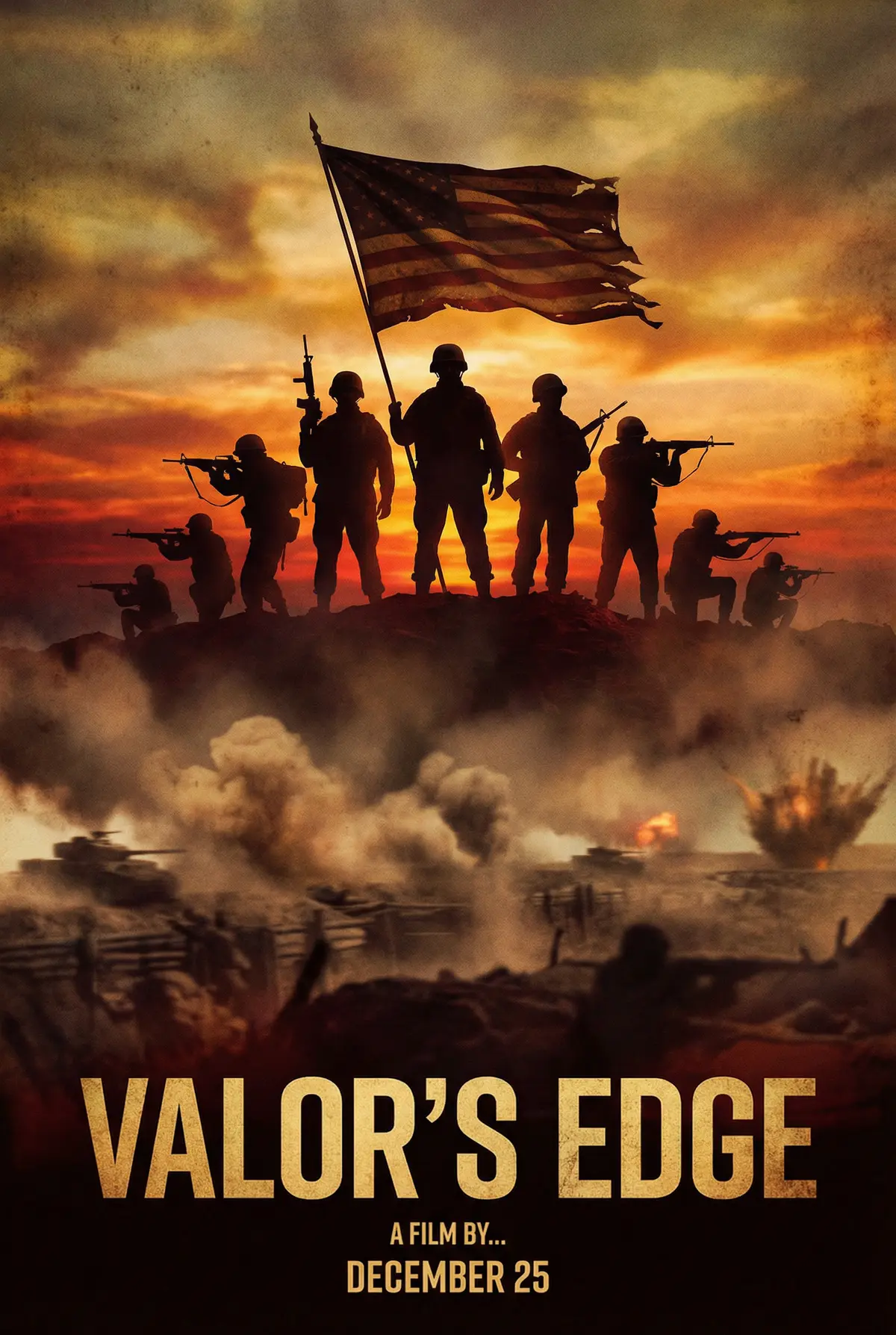 冲哥黑料 出品战争史诗片《铁血意志》电影海报